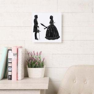 Abraham Lincoln Mary Todd Lincoln Silhouette Quadratische Wanduhr