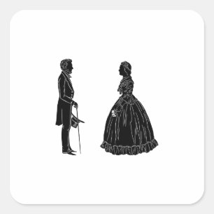 abraham lincoln mary todd lincoln silhouette quadratischer aufkleber