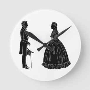 Abraham lincoln mary todd lincoln Silhouette Runde Wanduhr