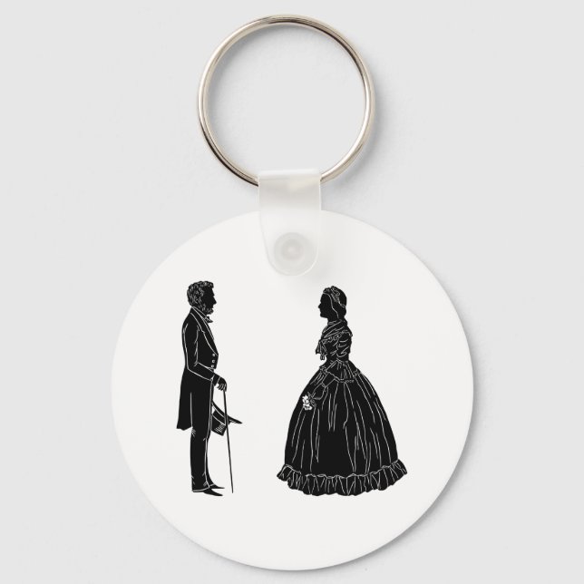 Abraham lincoln mary todd lincoln Silhouette Schlüsselanhänger (Vorderseite)
