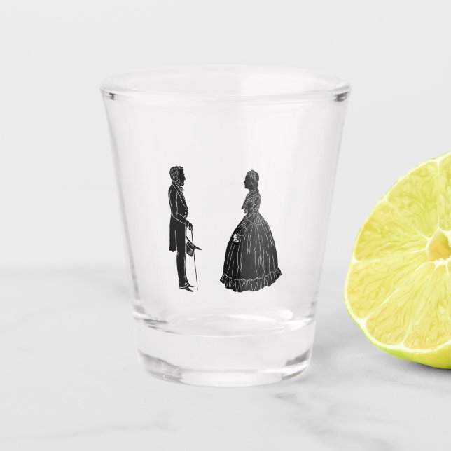 Abraham lincoln mary todd lincoln Silhouette Schnapsglas (Vorderseite)
