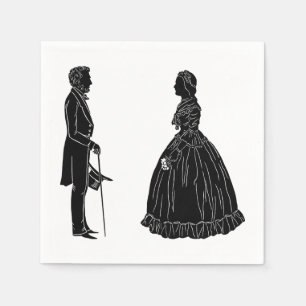Abraham Lincoln Mary Todd Lincoln Silhouette Serviette