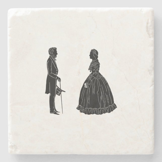 Abraham lincoln mary todd lincoln Silhouette Steinuntersetzer (Vorderseite)