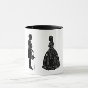 abraham lincoln mary todd lincoln silhouette tasse