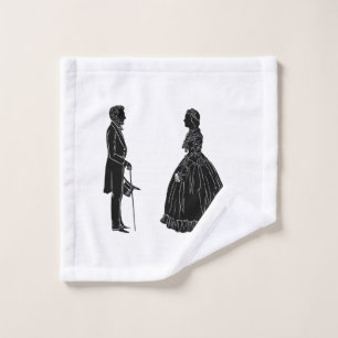 Abraham Lincoln Mary Todd Lincoln Silhouette Waschlappen