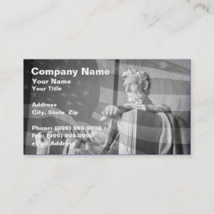 Abraham Lincoln Memorial und United Staaten Flag Visitenkarte