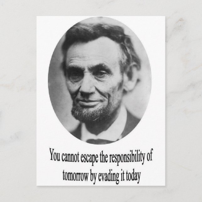 Abraham Lincoln mit Zitat Postkarte (Vorderseite)