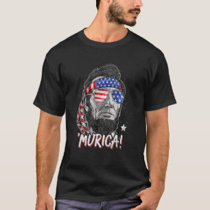 Abraham Lincoln Murica American Flag 4. Juli T-Shirt
