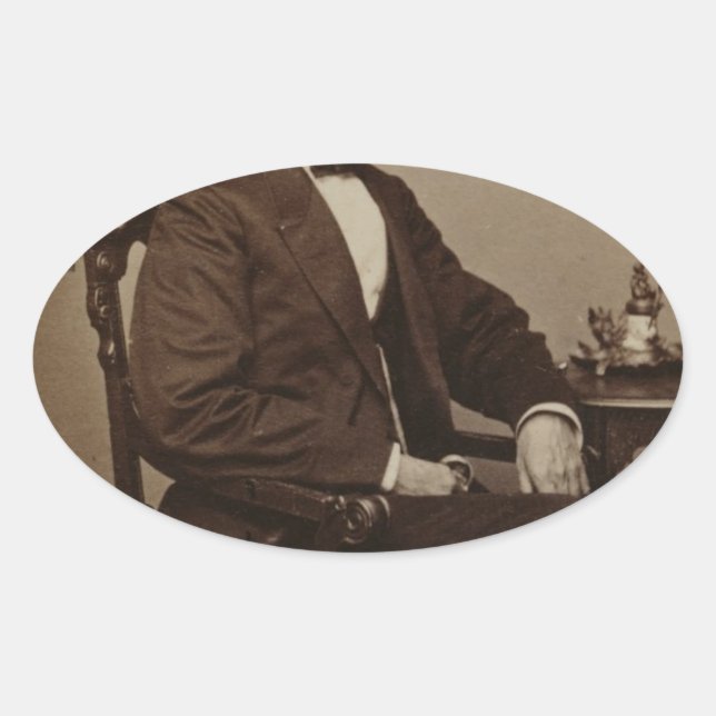 Abraham Lincoln Ovaler Aufkleber (Vorderseite)