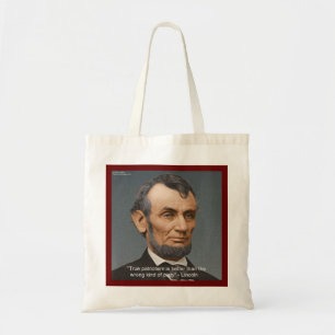 Abraham Lincoln & patriotischer Ausspruch Tragetasche