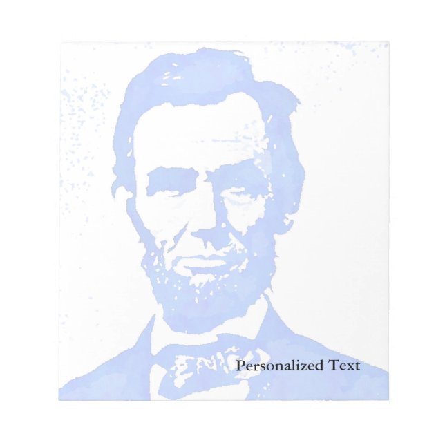 Abraham Lincoln Pop Art Portrait Notizblock (Vorderseite)