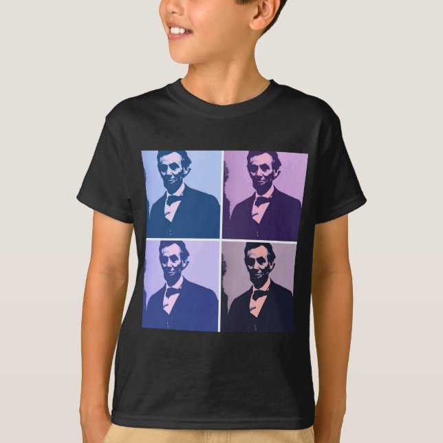 Abraham Lincoln Pop Art T-Shirt (Vorderseite)