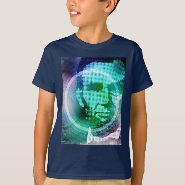 Abraham Lincoln Pop Art T-Shirt (Vorderseite)
