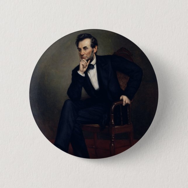 Abraham Lincoln Portrait von George Healy Button (Vorderseite)