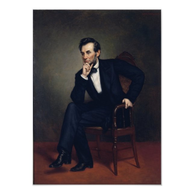 Abraham Lincoln Portrait von George Healy Fotodruck (Vorne)