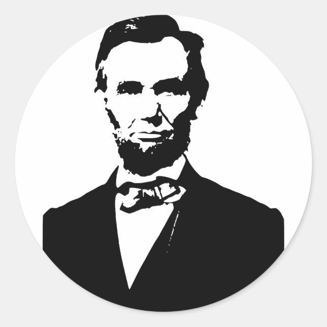 Abraham Lincoln Präsident USA Vereinigte Staaten Runder Aufkleber (Vorderseite)