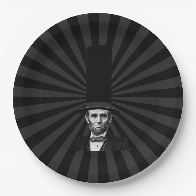 Abraham Lincoln Präsidentieller Modespruc Pappteller (Vorderseite)