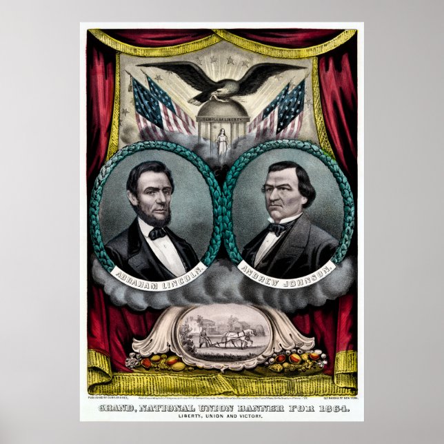 Abraham Lincoln Präsidentschaftskampagne 1864 Poster (Vorne)