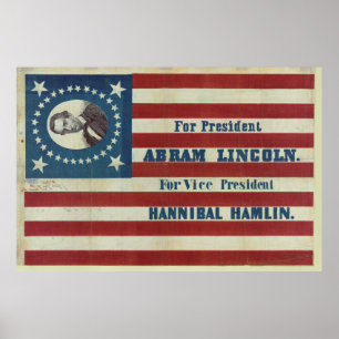 Abraham Lincoln Präsidentschaftskampagne Flag Poster