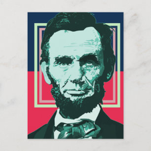 Abraham Lincoln - Retro Postkarte