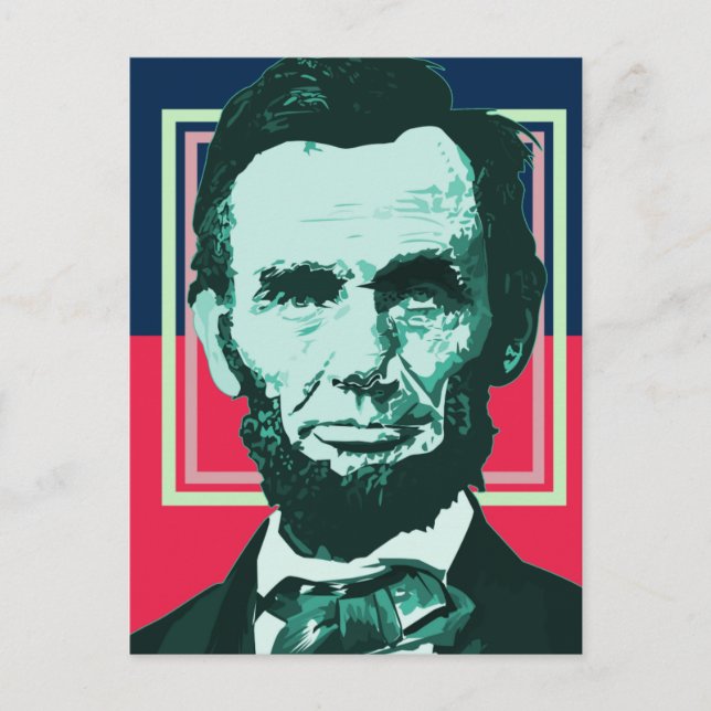 Abraham Lincoln - Retro Postkarte (Vorderseite)