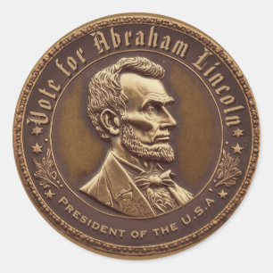 Abraham Lincoln Runder Aufkleber