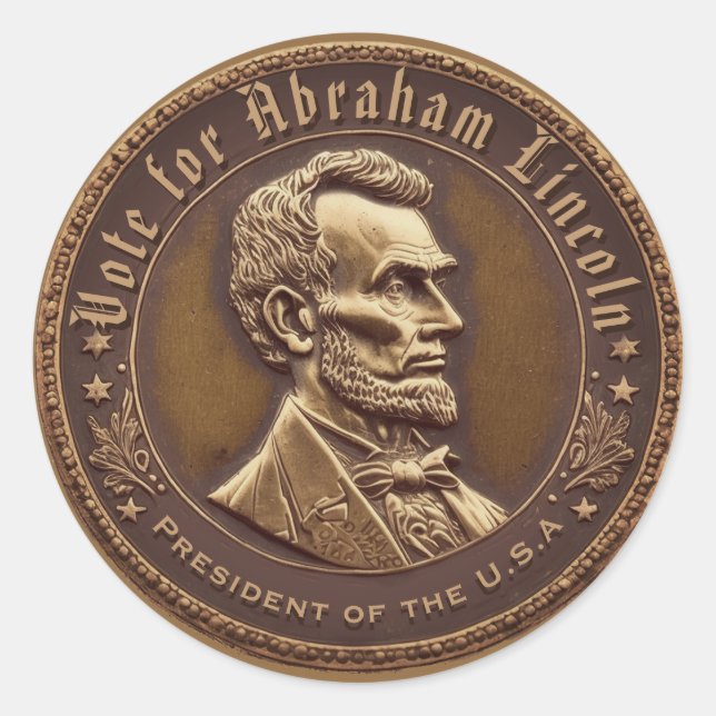 Abraham Lincoln Runder Aufkleber (Vorderseite)