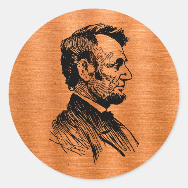 Abraham Lincoln Runder Aufkleber (Vorderseite)