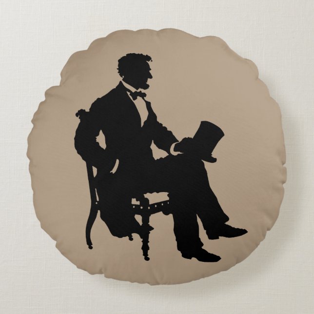 Abraham Lincoln Rundes Kissen (Vorderseite)