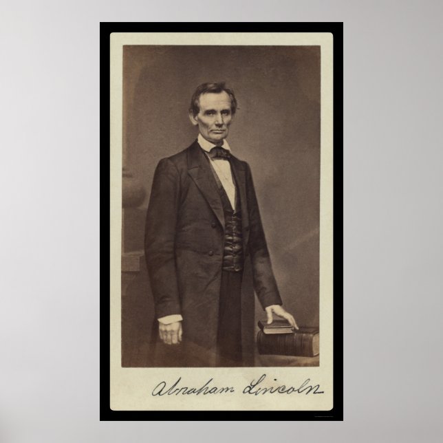 Abraham Lincoln Signed Card 1860 Poster (Vorne)