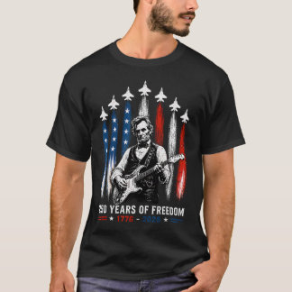Abraham Lincoln spielt Gitarre 4. Juli 250. T-Shirt