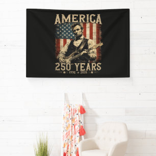 Abraham Lincoln spielt Gitarre 4. Juli Banner