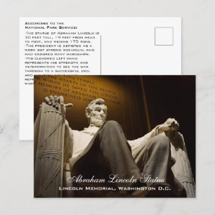 Abraham-Lincoln-Statue-Fakten, Washington DC Postkarte