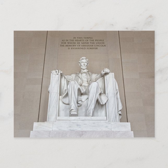 Abraham Lincoln Statue Postkarte (Vorderseite)
