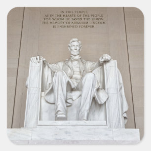 Abraham Lincoln Statue Quadratischer Aufkleber
