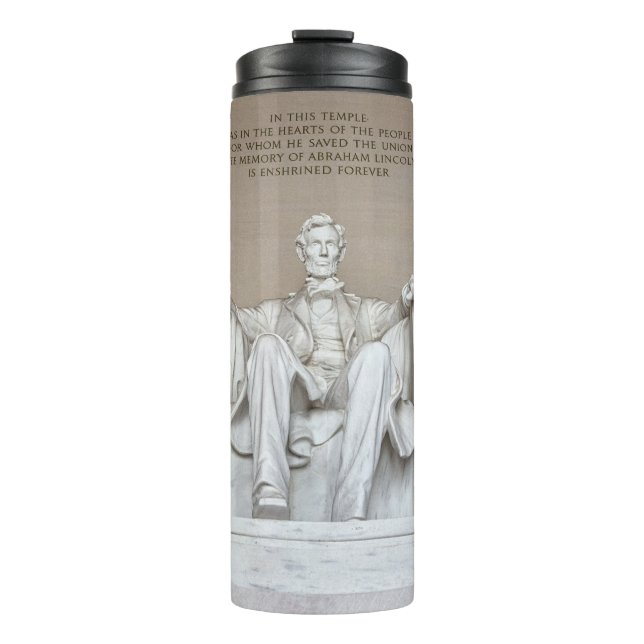 Abraham Lincoln Statue Thermosbecher (Vorderseite)