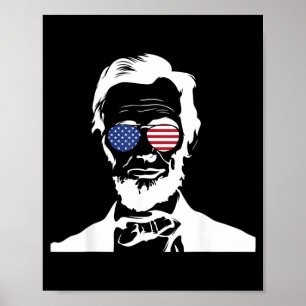 Abraham Lincoln trägt USA-Flagge Sonnenbrille Patr Poster