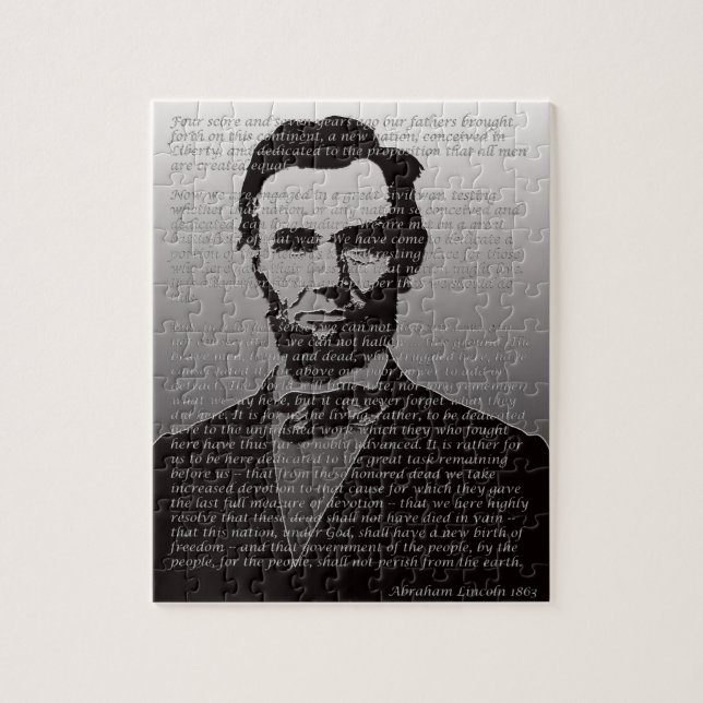 Abraham Lincoln u. Gettysburg-Adressen-Puzzlespiel Puzzle (Vertikal)