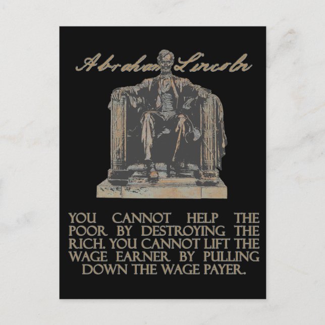 Abraham Lincoln über die Zerstörung der Reichen Postkarte (Vorderseite)
