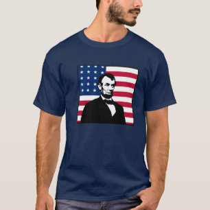 Abraham Lincoln und amerikanische Flagge T-Shirt