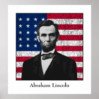 Abraham Lincoln und die amerikanische Flagge