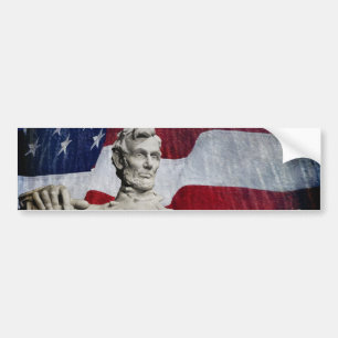 Abraham Lincoln und die Flagge Autoaufkleber