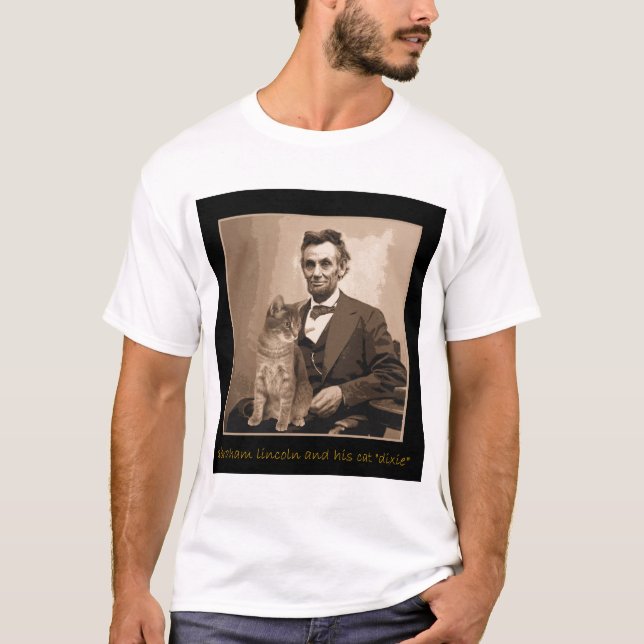 Abraham Lincoln und "Dixie" seine Katze T-Shirt (Vorderseite)