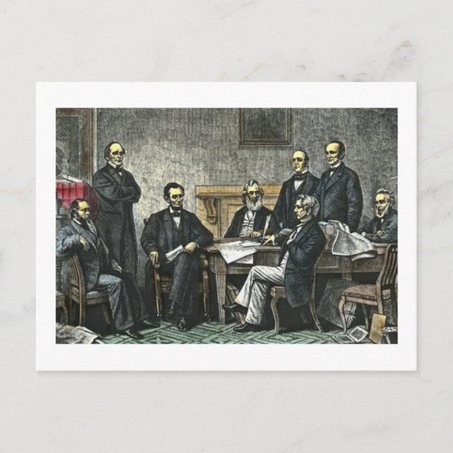 Abraham Lincoln und sein Kabinett Postkarte (Vorderseite)