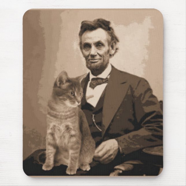 Abraham Lincoln und seine Katze "Dixie " Mousepad (Vorne)
