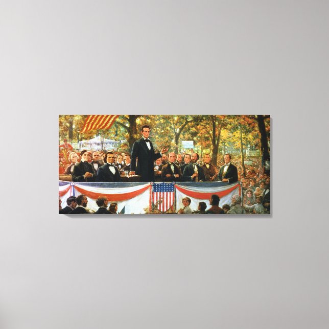 Abraham Lincoln und Stephen A. Douglas Leinwanddruck (Vorderseite)