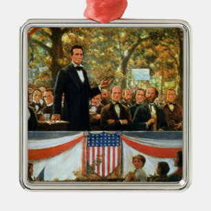 Abraham Lincoln und Stephen A. Douglas Ornament Aus Metall