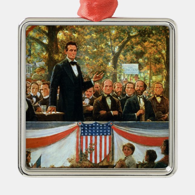 Abraham Lincoln und Stephen A. Douglas Ornament Aus Metall (Vorne)