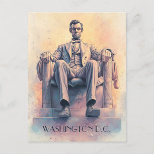 Abraham Lincoln und Washington D.C. Travel Postkarte