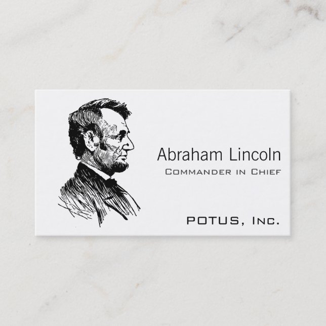 Abraham Lincoln Visitenkarte (Vorderseite)